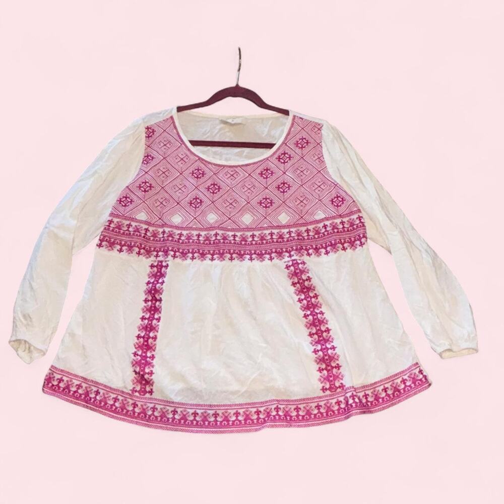 Savanna jane 1x white blouse with embroidery